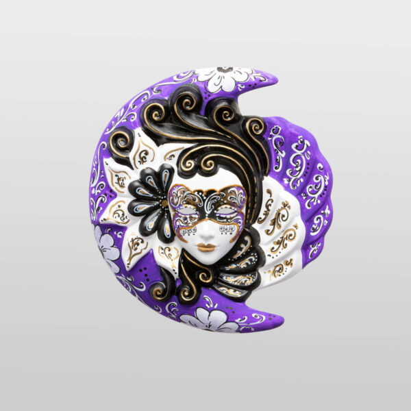 Eclissi Medium - Violet Color - Venetian Mask