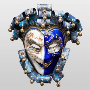 Jolly René Curly in Paper Mache - Zodiac Style - Venetian Mask