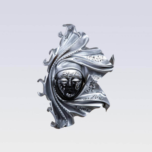 Saamira - Mittel - Silber - Venezianische Maske