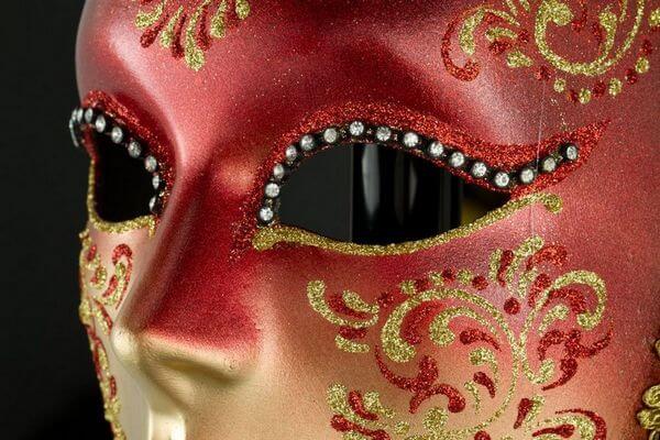 echt Venezianische Maske Donna Cordone Blau