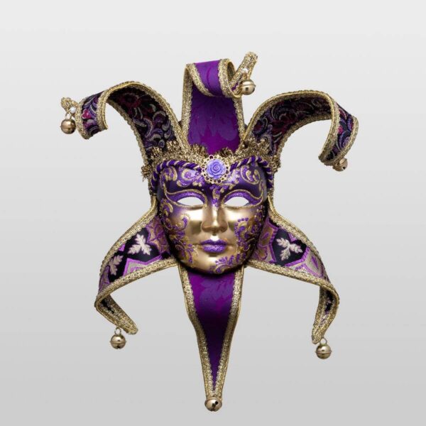 Donna Ragno Violet with Six Tips - Medium Size - Venetian Mask