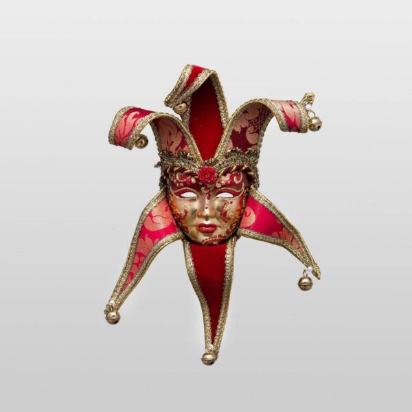 Donna Ragno mit sechs Tipps - Klein - Rot - Venezianische Maske