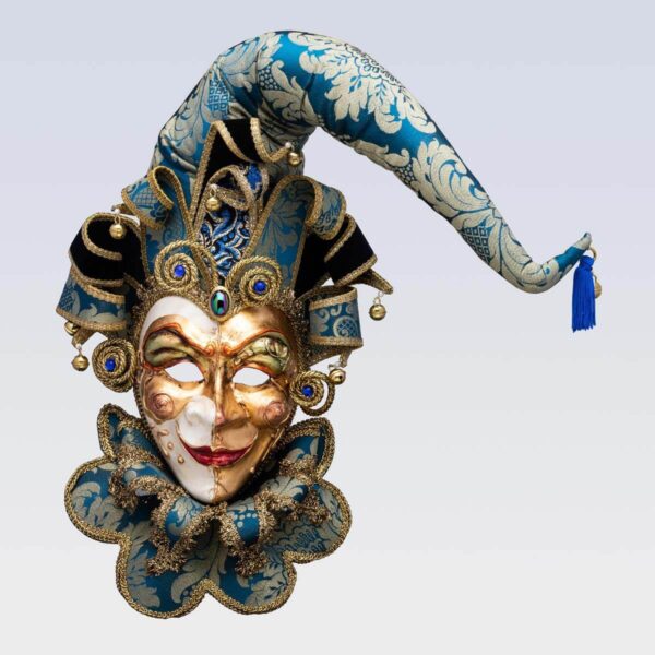 Jolly Tonino Bavero - Groß - Blau - Venezianische Maske