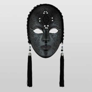 Vedova Colorata Macramé - Black Color - Venetian Mask