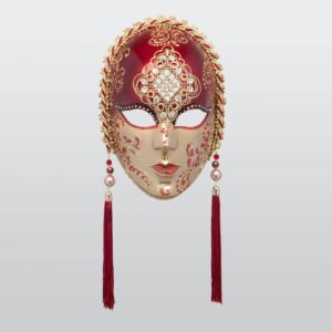 Vedova Colorata Macramé Red - Venetian Mask