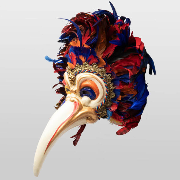 Feathered Toucan in papier mache - Multicolor - Detail 4 - Venetian Mask